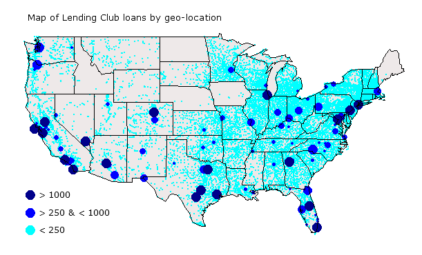 Heat map of borrower locations